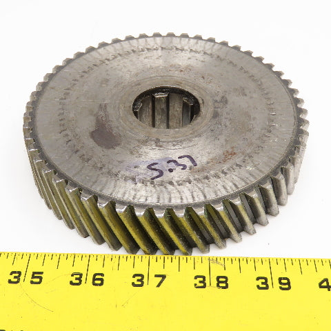 5.37" OD x 1-1/8" Left Hand Helical Gear 20°PA 1-1/4" Spline Shaft 52T