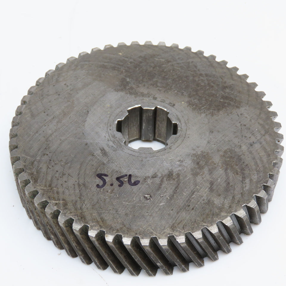5.56" OD x 1-1/8" Left Hand Helical Gear 20°PA 1-1/4" Spline Shaft 54T