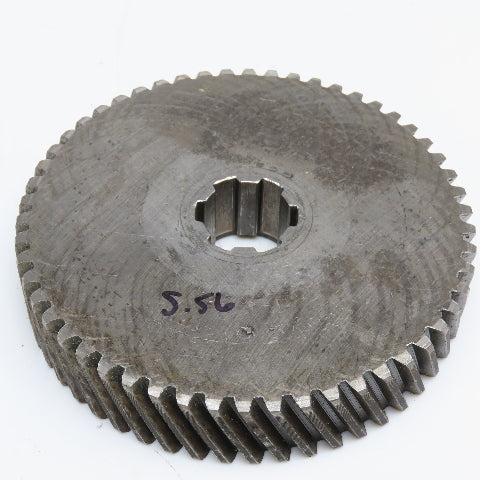 5.56" OD x 1-1/8" Left Hand Helical Gear 20°PA 1-1/4" Spline Shaft 54T