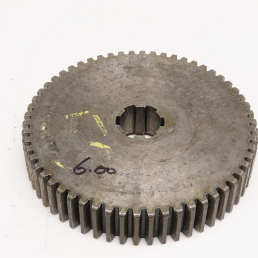 6.00" OD x 1-1/8" Spur Gear 20°PA 1-1/4" Spline Shaft 58T