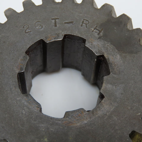2.66" OD x 1-1/8" Right Hand Helical Gear 20°PA 1-1/4" Spline Shaft 26T
