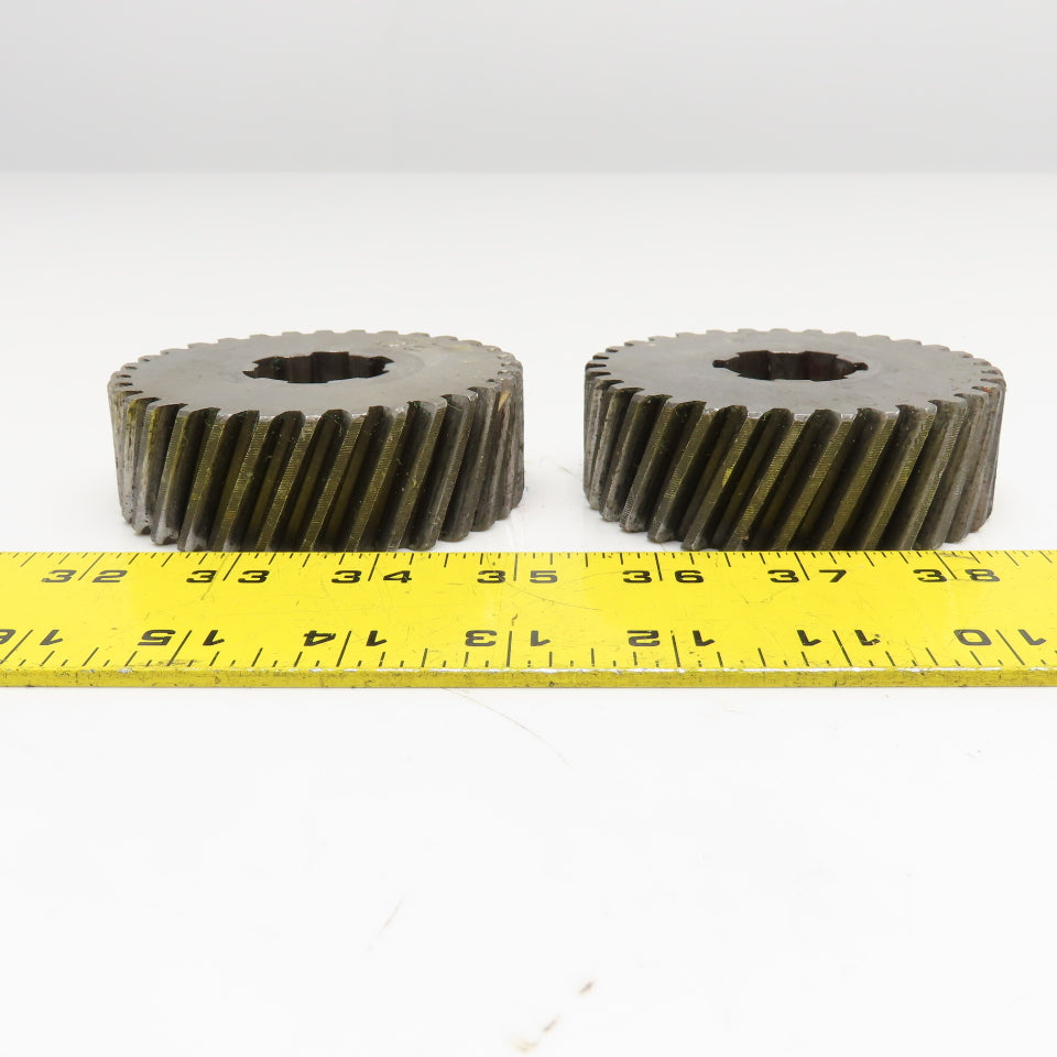 3.36" OD x 1-1/8" Right Hand Helical Gear 20°PA 1-1/4" Spline Shaft 32T Lot Of 2
