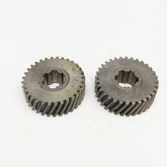3.36" OD x 1-1/8" Right Hand Helical Gear 20°PA 1-1/4" Spline Shaft 32T Lot Of 2