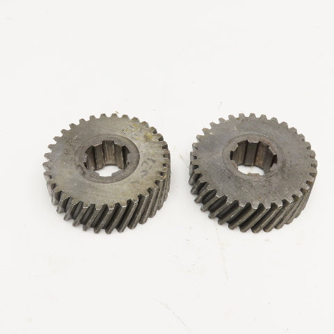 3.36" OD x 1-1/8" Right Hand Helical Gear 20°PA 1-1/4" Spline Shaft 32T Lot Of 2