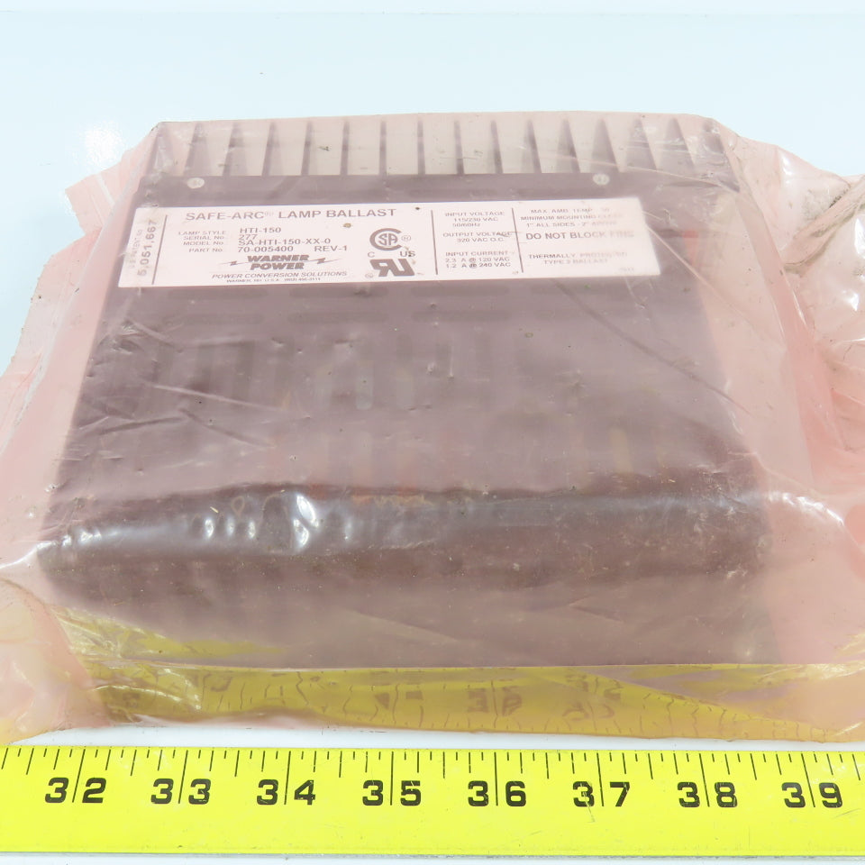 Warner Power 70-005400 Safe-Arc Lamp Ballast 115/230 VAC 50/60Hz