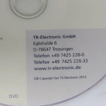 TR-Electronic GmbH 490-01002 Programming Software Drivers & Support DVD