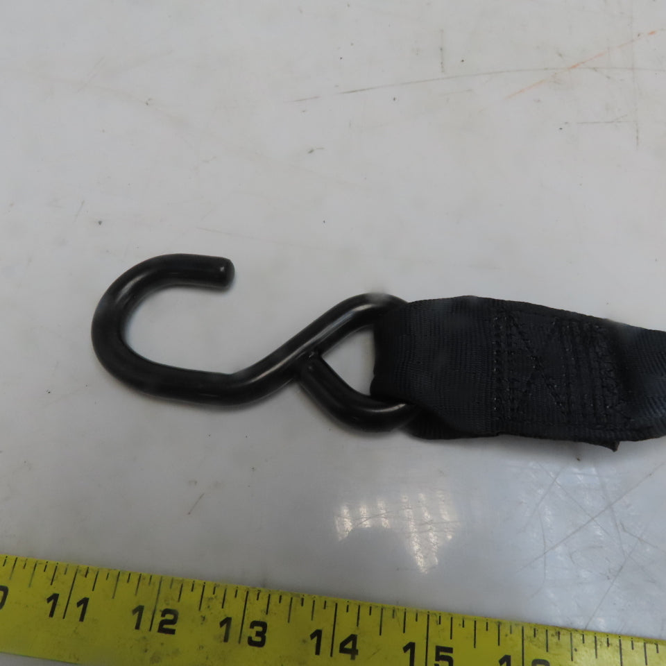 1-7/8" x 10'  Retractable Ratchet Tie-Downs - S-Hook Black Lot of 2