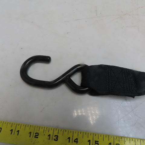 1-7/8" x 10'  Retractable Ratchet Tie-Downs - S-Hook Black Lot of 2