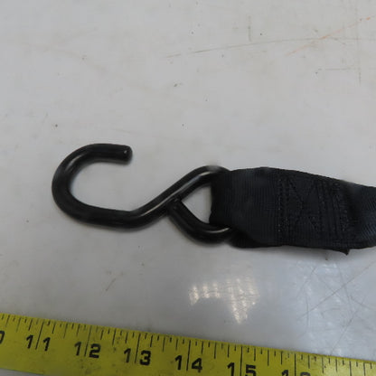 1-7/8" x 10'  Retractable Ratchet Tie-Downs - S-Hook Black Lot of 2
