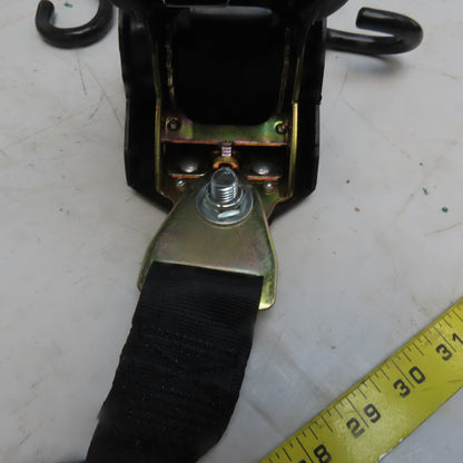 1-7/8" x 10'  Retractable Ratchet Tie-Downs - S-Hook Black Lot of 2