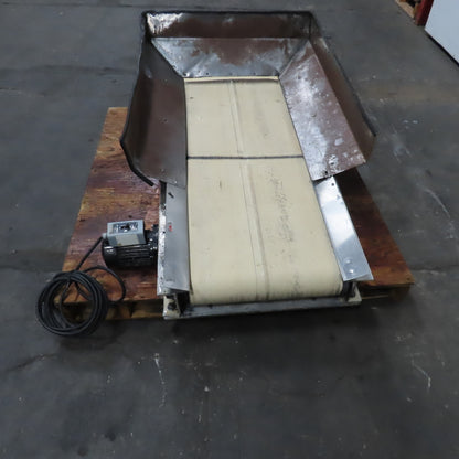 Plastic Process Equipment PUC-184 18" x 44" Infeed Slide Bed Belt Conveyor 10FPM 1Ph