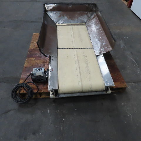 Plastic Process Equipment PUC-184 18" x 44" Infeed Slide Bed Belt Conveyor 10FPM 1Ph