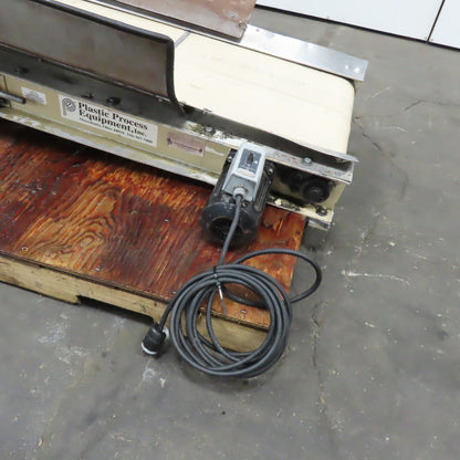 Plastic Process Equipment PUC-184 18" x 44" Infeed Slide Bed Belt Conveyor 10FPM 1Ph