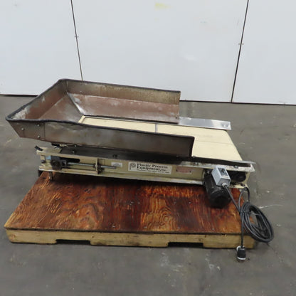 Plastic Process Equipment PUC-184 18" x 44" Infeed Slide Bed Belt Conveyor 10FPM 1Ph