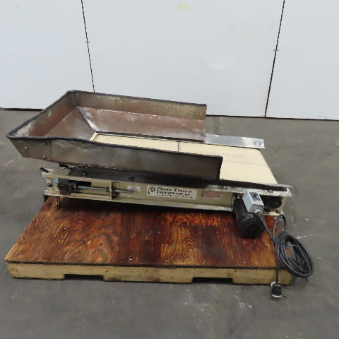 Plastic Process Equipment PUC-184 18" x 44" Infeed Slide Bed Belt Conveyor 10FPM 1Ph