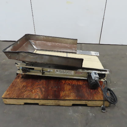 Plastic Process Equipment PUC-184 18" x 44" Infeed Slide Bed Belt Conveyor 10FPM 1Ph