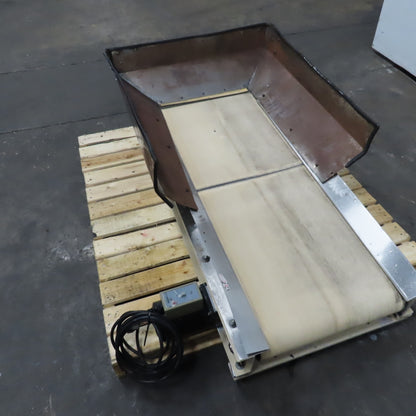 Plastic Process Equipment PUC-184 18" x 44" Infeed Slide Bed Belt Conveyor 12FPM 1Ph
