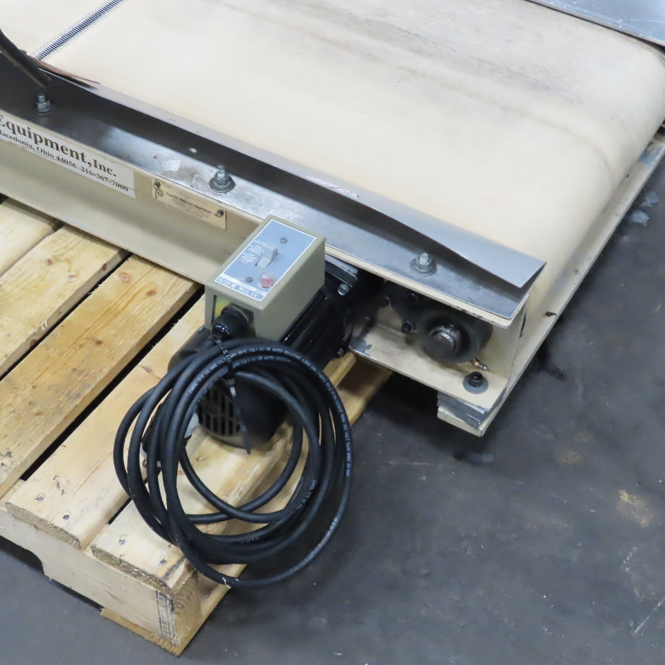 Plastic Process Equipment PUC-184 18" x 44" Infeed Slide Bed Belt Conveyor 12FPM 1Ph