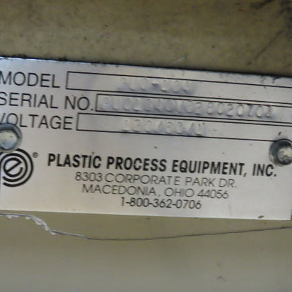 Plastic Process Equipment PUC-184 18" x 44" Infeed Slide Bed Belt Conveyor 12FPM 1Ph