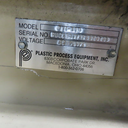 Plastic Process Equipment PUC-184 18" x 44" Infeed Slide Bed Belt Conveyor 12FPM 1Ph