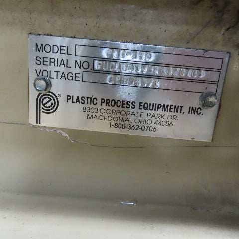 Plastic Process Equipment PUC-184 18" x 44" Infeed Slide Bed Belt Conveyor 12FPM 1Ph