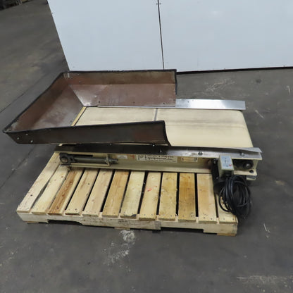 Plastic Process Equipment PUC-184 18" x 44" Infeed Slide Bed Belt Conveyor 12FPM 1Ph