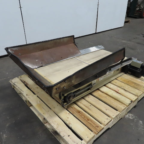 Plastic Process Equipment PUC-184 18" x 44" Infeed Slide Bed Belt Conveyor 12FPM 1Ph