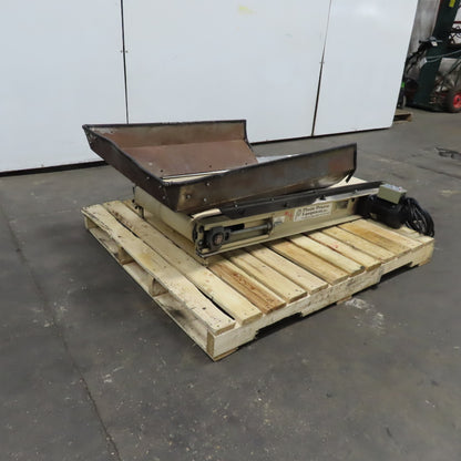 Plastic Process Equipment PUC-184 18" x 44" Infeed Slide Bed Belt Conveyor 12FPM 1Ph