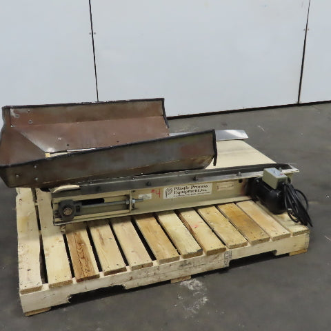 Plastic Process Equipment PUC-184 18" x 44" Infeed Slide Bed Belt Conveyor 12FPM 1Ph