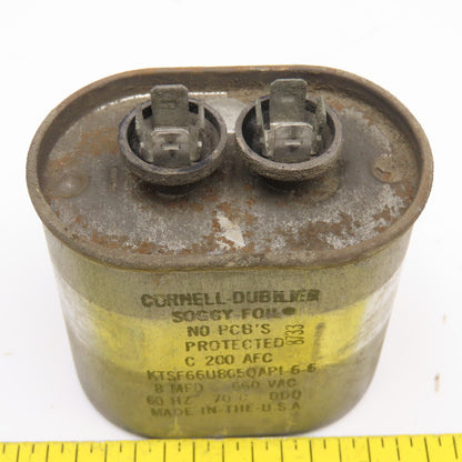 Cornell Dubilier KTSF66U805QAPI-6-6 8MFD 660VAC Capacitor