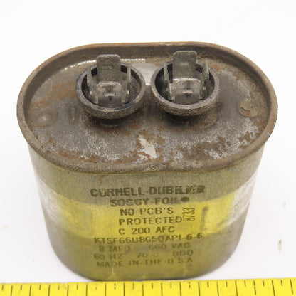 Cornell Dubilier KTSF66U805QAPI-6-6 8MFD 660VAC Capacitor