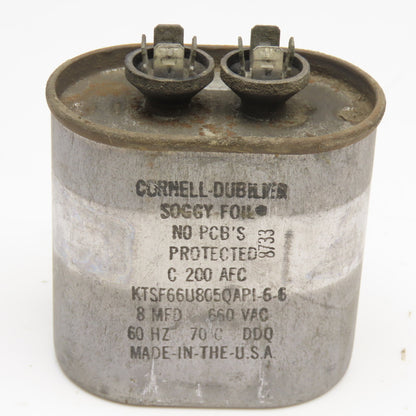 Cornell Dubilier KTSF66U805QAPI-6-6 8MFD 660VAC Capacitor