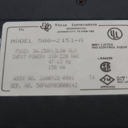 Texas Instrument Model 500-2151 Power Supply Module