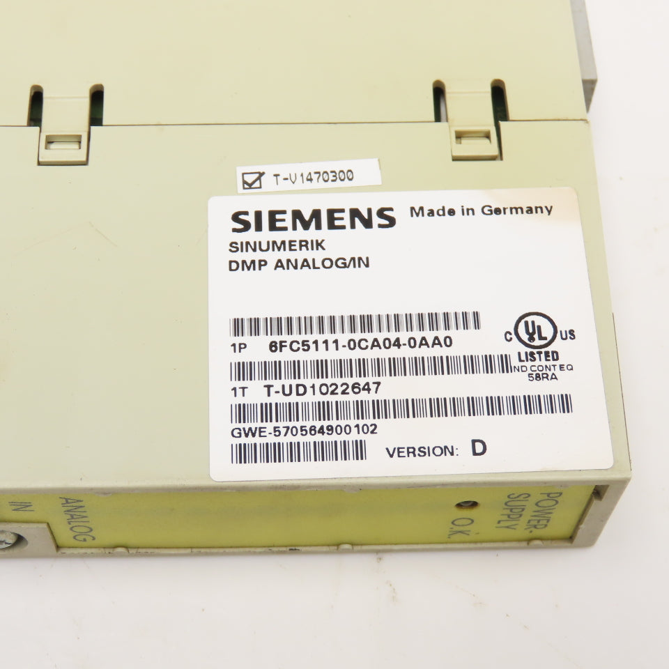 Siemens 6FC5111-0CA04-0AA0 Sinumerik DMP Analog Input Module Version D