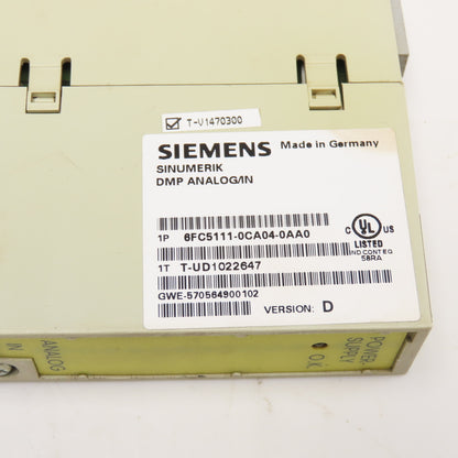 Siemens 6FC5111-0CA04-0AA0 Sinumerik DMP Analog Input Module Version D
