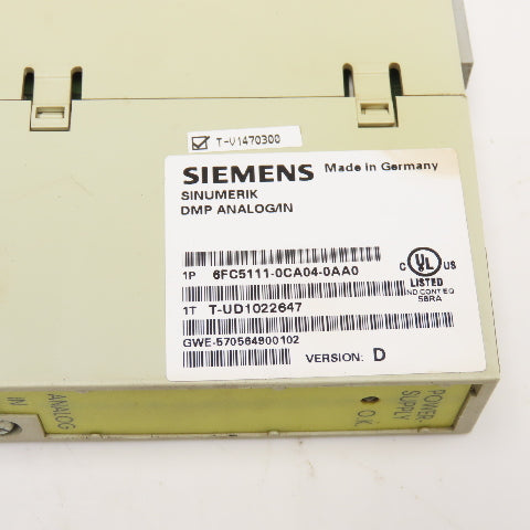 Siemens 6FC5111-0CA04-0AA0 Sinumerik DMP Analog Input Module Version D