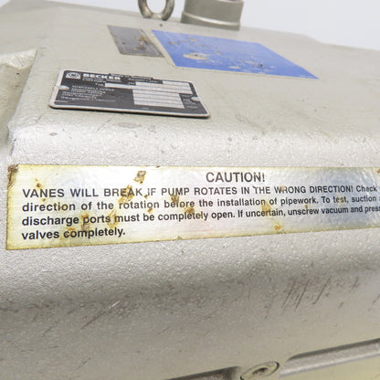 Becker U 2.165SA 113 CFM Rotary Vane Vacuum Pump Head Parts/Repair