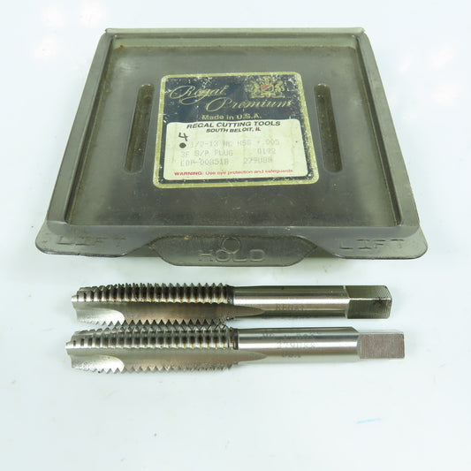 Regal 1/2"-13 NC Straight Thread 3 Flute Plug Tap Lot of 2