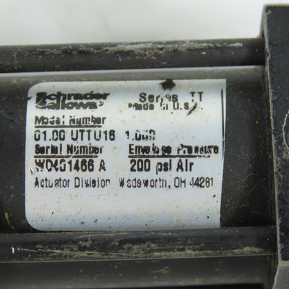 Schrader Bellows 01.00-UTTU16-1.000 Pneumatic Cylinder 1" Bore 1" Stroke 200 PSI