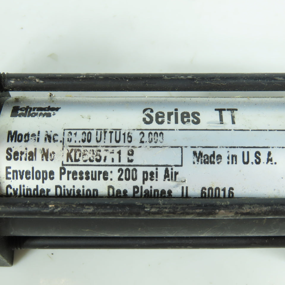 Schrader Bellows 01.00-UTTU16-2.000 Pneumatic Cylinder 1" Bore 2" Stroke 200 PSI