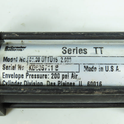 Schrader Bellows 01.00-UTTU16-2.000 Pneumatic Cylinder 1" Bore 2" Stroke 200 PSI