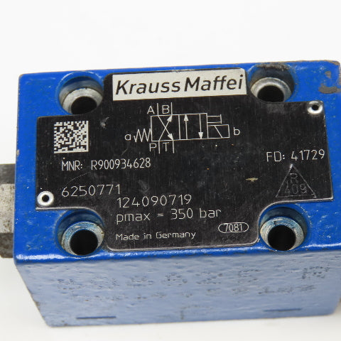 Krauss Maffei R900934628 4/2 Position Hydraulic Valve 24VDC Coil