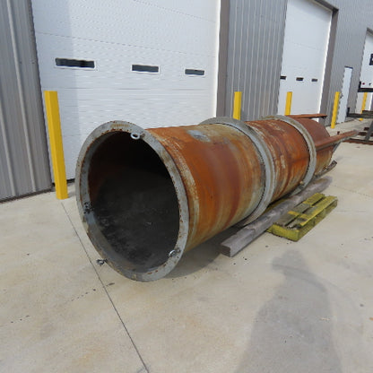 32" x 10' Open Top Thin Walled Steel Bulk Material Silo Funnel 15' Tall
