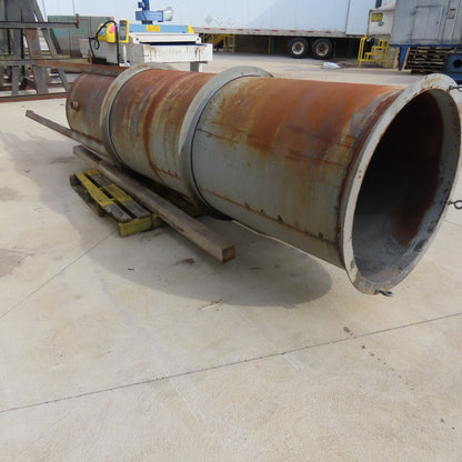32" x 10' Open Top Thin Walled Steel Bulk Material Silo Funnel 15' Tall