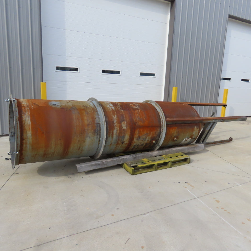 32" x 10' Open Top Thin Walled Steel Bulk Material Silo Funnel 15' Tall