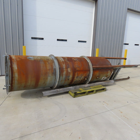 32" x 10' Open Top Thin Walled Steel Bulk Material Silo Funnel 15' Tall