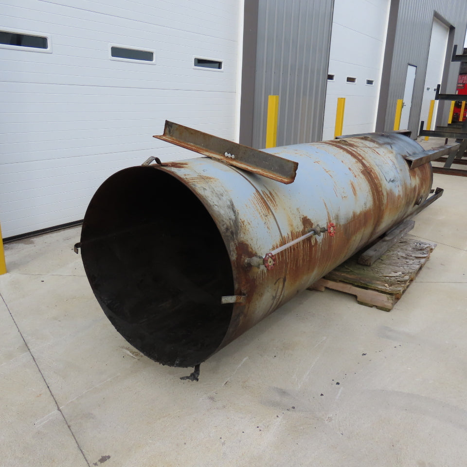 32" x 10' Open Top Thin Walled Steel Bulk Material Silo Funnel 15' Tall