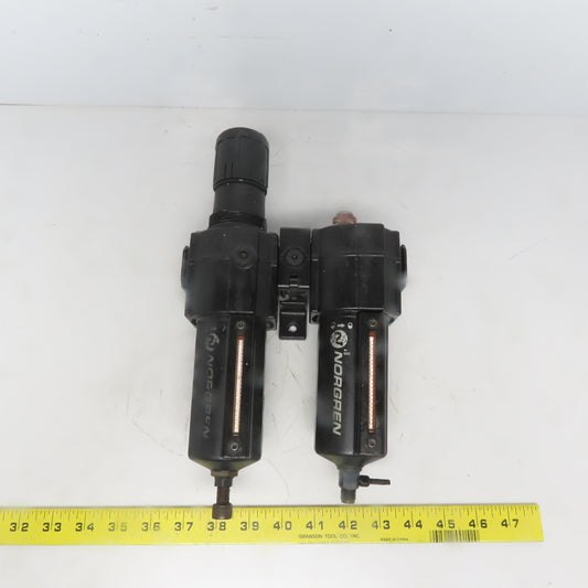 Norgren B74G-3AK-AD3-RMN & L74M-3AP-QDN 3/8"NPT Filter Regulator Lubricator Assy