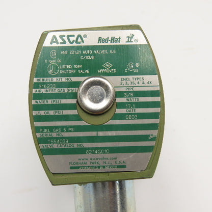 Asco 8214G010 3/8" NPT 5PSI Fuel Gas Shut Off Valve 110/120V Coil