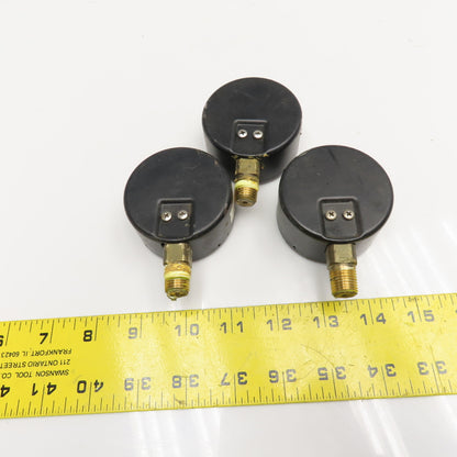 Trerice 0-15" H2O 1/4" Bottom Ported Pressure Gauge Cracked Lens Lot Of 3